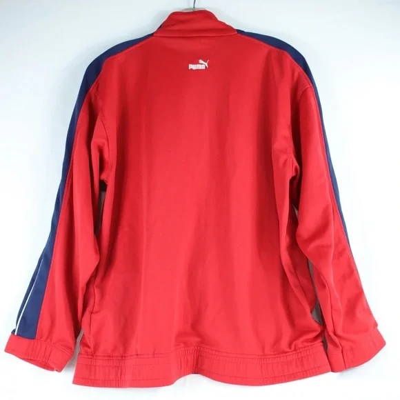 Puma Red, White and Blue Zip Up Track Suit Jacket Mens Size XL - Picture 2 of 5